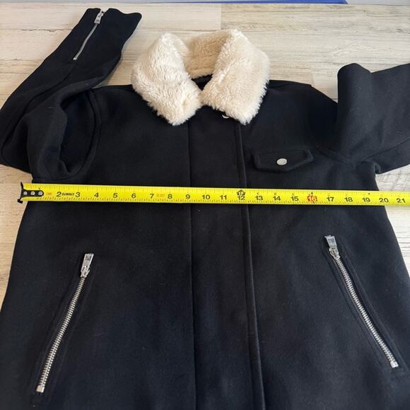 NWT Madewell Sherpa-Collar Asymmetric Zip-Front Jacket Wool Blend Medium NS383 - Picture 10 of 13